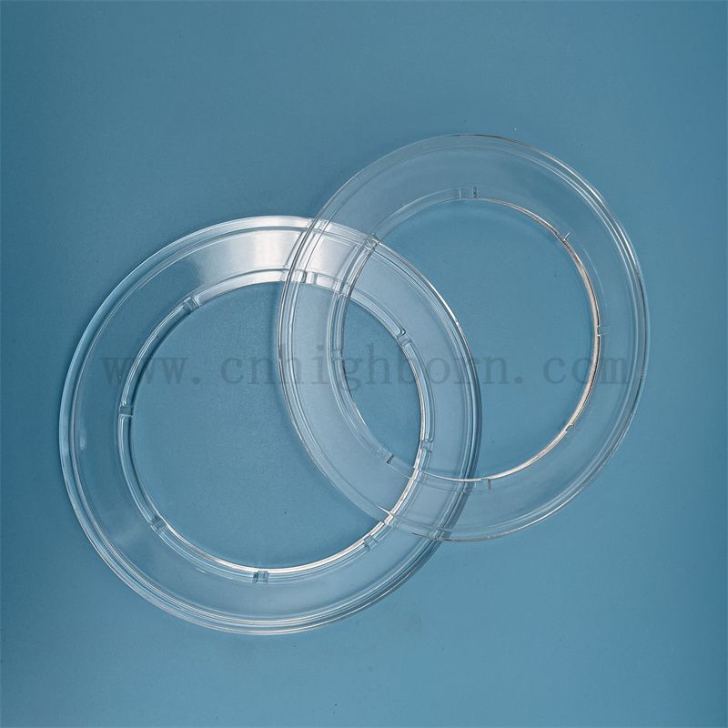 Hochwertige polierte transparente Quarzflansch -Silica -Glasring mit Loch für industrielle Anwendungen