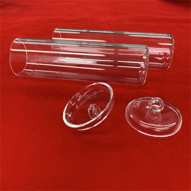 Hochreinheit transparent Quarzglas flacher Boden zylindrisch Tiegel