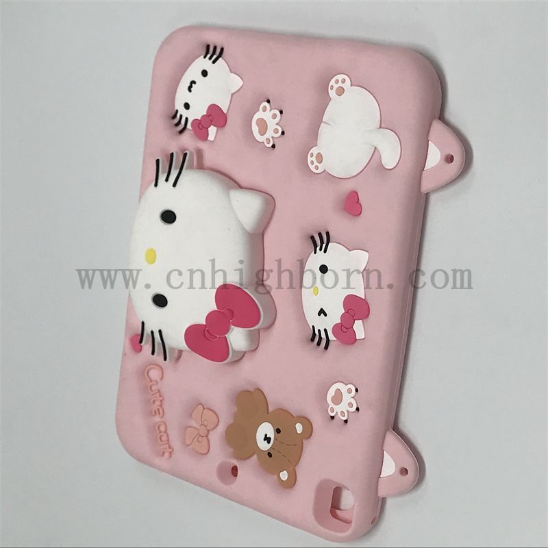 Rosa Farbe 3D Silicon Gummi -iPad Shell Cartoon Tablet Schutzabdeckung für Pad 
