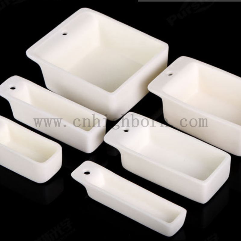 Rechteckig Korundal Al2o3 Keramikboot mit Loch Aluminiumoxid Tiegel Pot für Laborwissenschaftliche Forschung