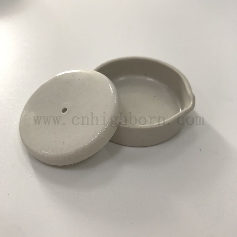 Laborporzellandeckel für schmelzende Tiegel gute Sealing -Leistung Keramikabdeckung mit einem Loch
