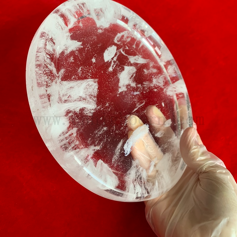 Runde Grillquarz Kristall Backglasplatte Schneequarzplatte