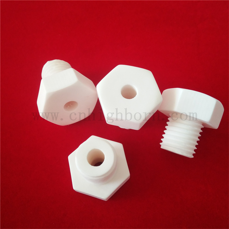 Alumina -Keramikschraube M6 M8 95 Al2O3 Isolierung Sechskantmutter angepasst