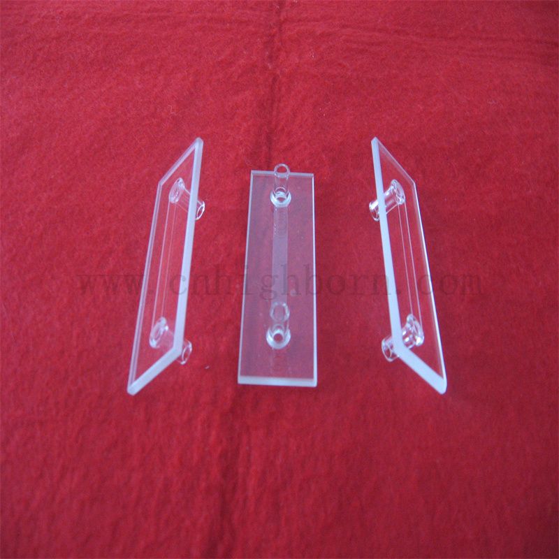 Customized Form Wärmesistentes Strömungszellenquarzkuvette mit kurzem Rohranschluss