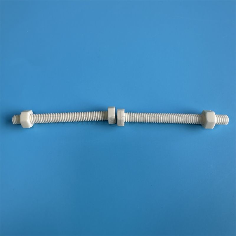Customized 95% Alumina Al2O3 Keramik Sechseckalaler Teileschraube und Nusskit
