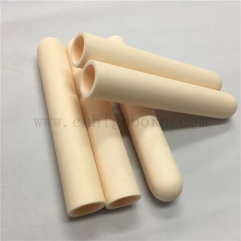 Benutzerdefinierte Hochtemperaturwiderstand Al2O3 Aluminiumiums -Keramikrohr Aluminiumoxid Keramik Ein Ende geschlossene Rohr