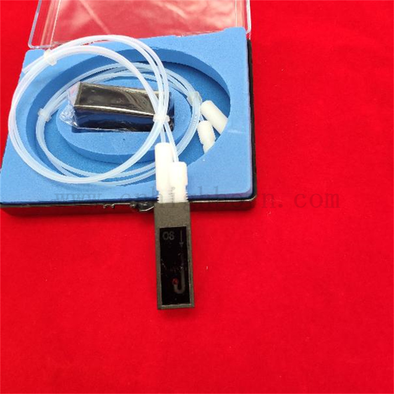 Q624 Standard -Mikroquarzglaskluvette 10 -mm -Pfadlänge Schwarze Wand Vermeiden Sie eine leichte Selbstmaskierung kontinuierlicher Durchflusszelle 