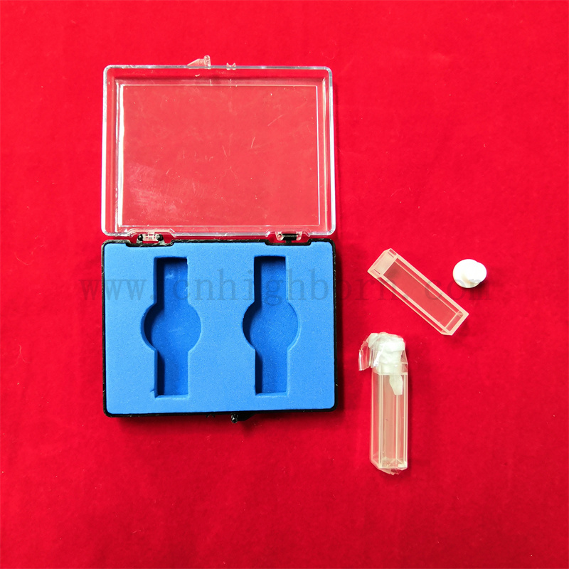 Laborforschung 3,5 ml Clear Quartz Glass Cuvette UV Standard Fluorometerzelle mit Stopper