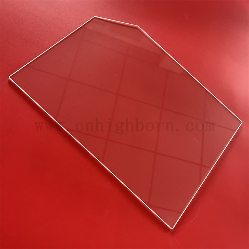 Schnitt Ecke Rechteck klare hitzebeständige Kieselglasquarzplatte geschnitten 
